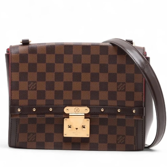 ‼️RARE❤️Louis Vuitton Damier Ebene shoulder bag studded LV handbag LV trunk bag - Picture 17 of 17